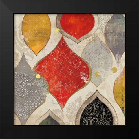 Red Motif II Black Modern Wood Framed Art Print by Wilson, Aimee