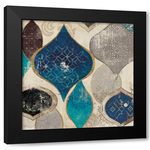 Blue Motif I Black Modern Wood Framed Art Print by Wilson, Aimee