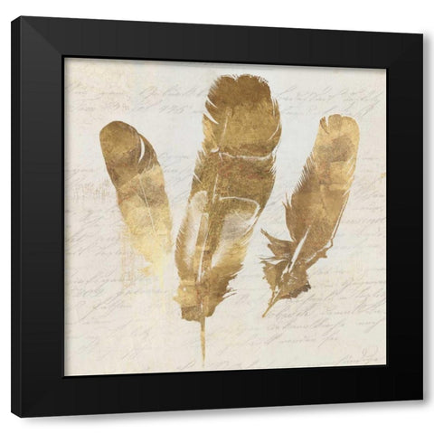 Feather Softly II Black Modern Wood Framed Art Print with Double Matting by Wilson, Aimee