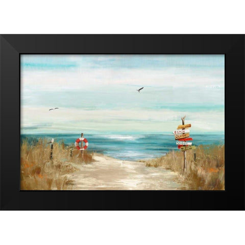 Beach Bird Black Modern Wood Framed Art Print by Wilson, Aimee