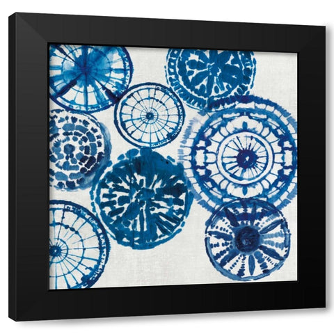 Shibori Rings I Black Modern Wood Framed Art Print with Double Matting by Wilson, Aimee