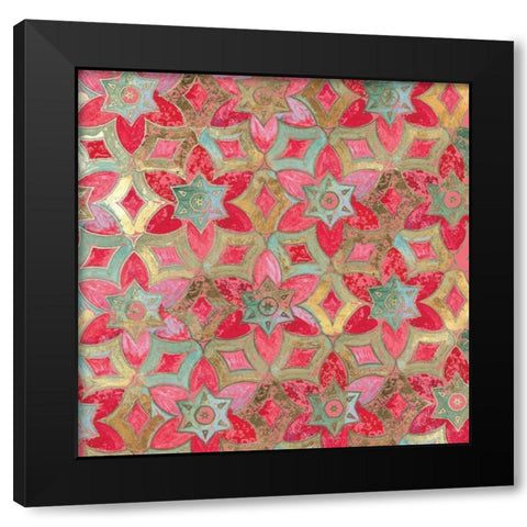 Boho Tile II Black Modern Wood Framed Art Print with Double Matting by Wilson, Aimee