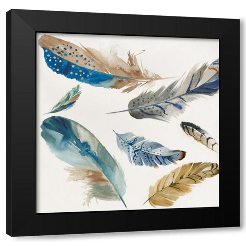 La Plume II Black Modern Wood Framed Art Print with Double Matting by Wilson, Aimee