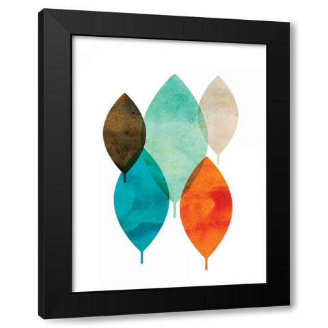 Mod Leaves I Black Modern Wood Framed Art Print with Double Matting by Wilson, Aimee