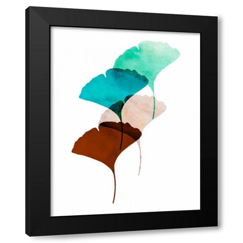 Mod Leaves III Black Modern Wood Framed Art Print with Double Matting by Wilson, Aimee