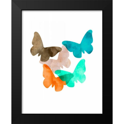 Mod Butterflies Black Modern Wood Framed Art Print by Wilson, Aimee