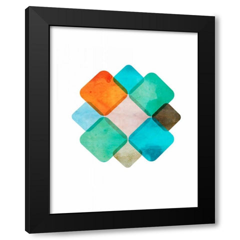 Mod Tiles Black Modern Wood Framed Art Print with Double Matting by Wilson, Aimee