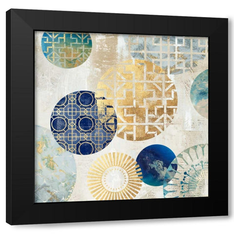 Gold Rings I Black Modern Wood Framed Art Print with Double Matting by Wilson, Aimee