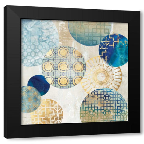 Gold Rings II Black Modern Wood Framed Art Print with Double Matting by Wilson, Aimee