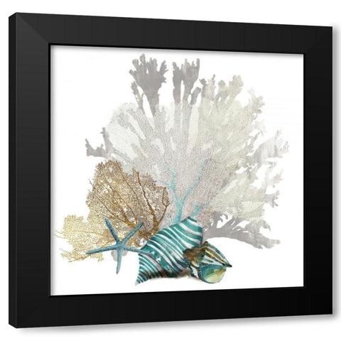 Coral Black Modern Wood Framed Art Print by Wilson, Aimee