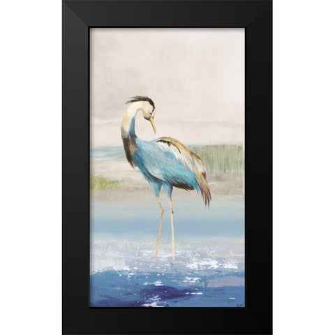 Heron On The Beach I Black Modern Wood Framed Art Print by Wilson, Aimee