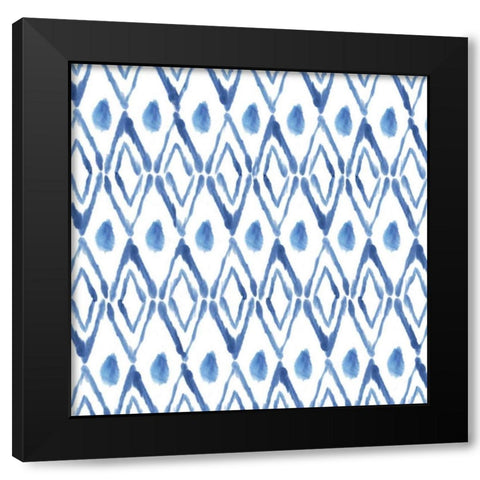 Indigo Diamonds Black Modern Wood Framed Art Print with Double Matting by Wilson, Aimee