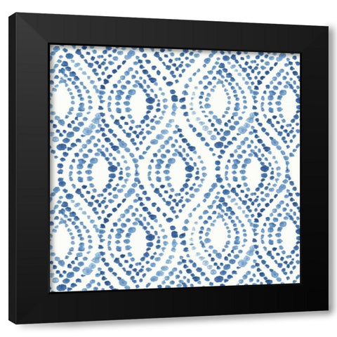 Light Indigo Speckles Black Modern Wood Framed Art Print with Double Matting by Wilson, Aimee