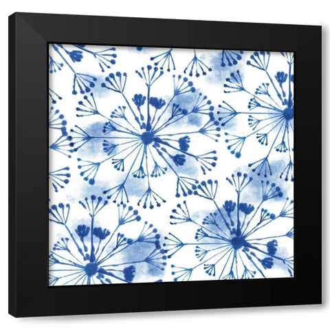 Indigo Dandelion Black Modern Wood Framed Art Print by Wilson, Aimee