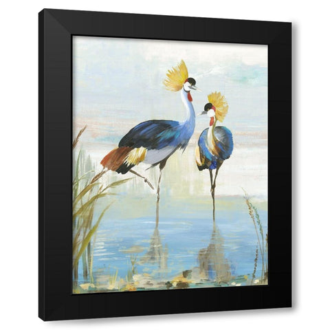 Heron Pairing Black Modern Wood Framed Art Print with Double Matting by Wilson, Aimee