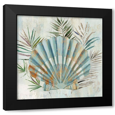 Turquoise Shell II Black Modern Wood Framed Art Print with Double Matting by Wilson, Aimee