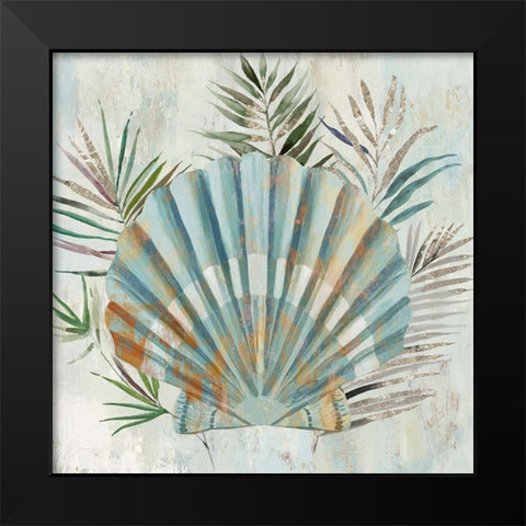 Turquoise Shell II Black Modern Wood Framed Art Print by Wilson, Aimee