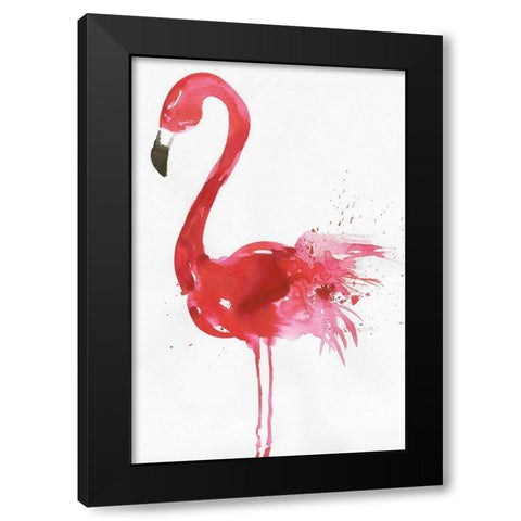 Flamingo Portrait I Black Modern Wood Framed Art Print with Double Matting by Wilson, Aimee