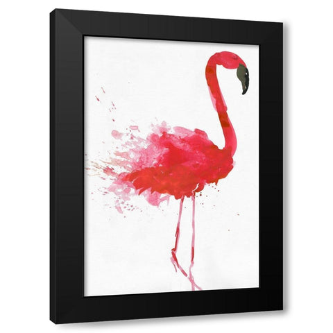 Flamingo Portrait II Black Modern Wood Framed Art Print with Double Matting by Wilson, Aimee