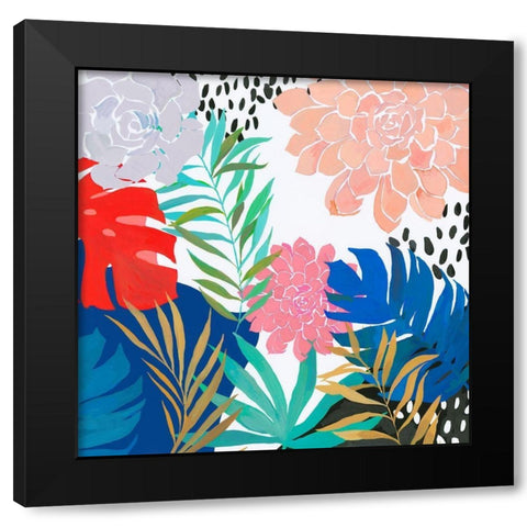 Tropical Matisse Black Modern Wood Framed Art Print with Double Matting by Wilson, Aimee