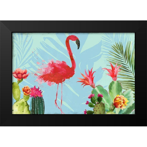 Flamingo in the Mix Black Modern Wood Framed Art Print by Wilson, Aimee