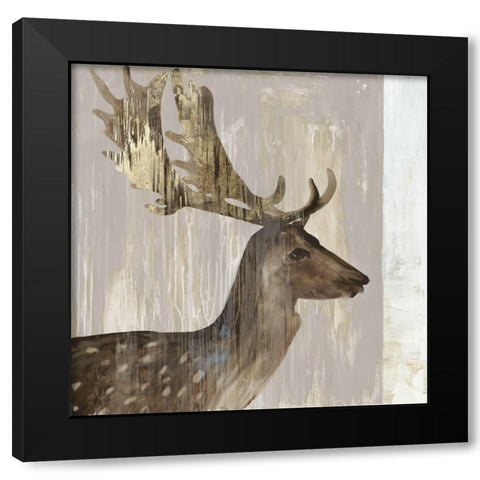 Stag III Black Modern Wood Framed Art Print with Double Matting by Wilson, Aimee