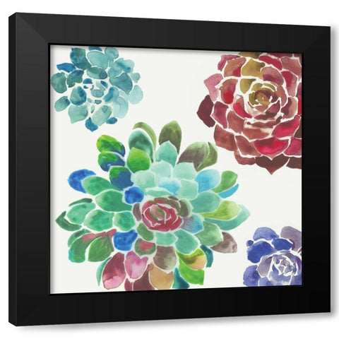 Water Succulents I  Black Modern Wood Framed Art Print by Wilson, Aimee