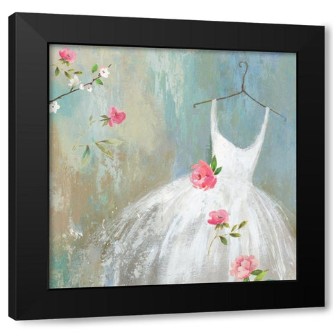 White Dress  Black Modern Wood Framed Art Print by Aimee Wilson