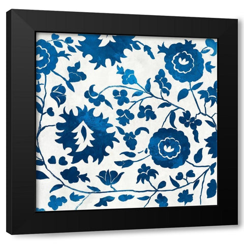 Morrocan Indigo Tile II Black Modern Wood Framed Art Print by Wilson, Aimee