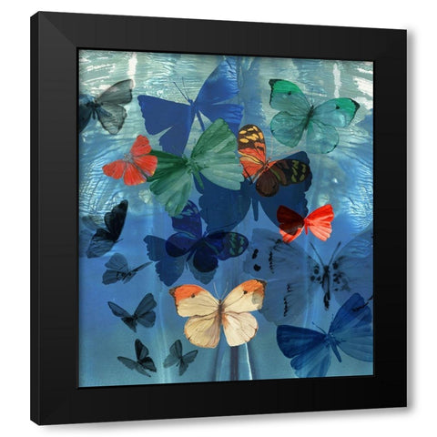 Fluttering Butterflies  Black Modern Wood Framed Art Print by Wilson, Aimee