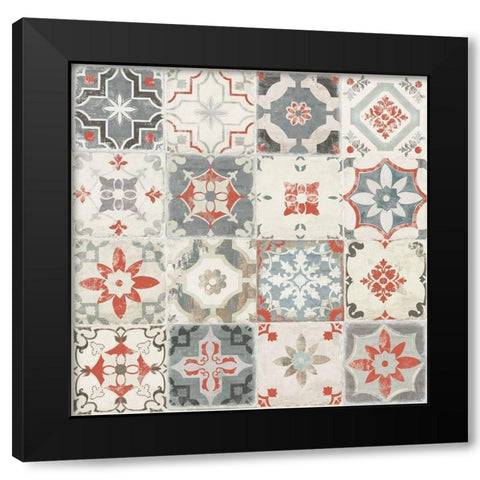 Libson Tiles  Black Modern Wood Framed Art Print by Wilson, Aimee