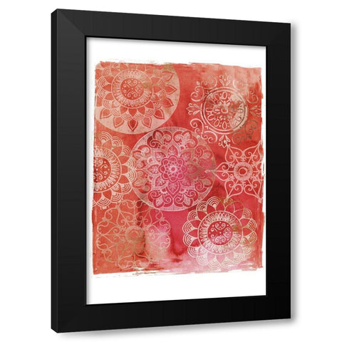 Crimson Medallions  Black Modern Wood Framed Art Print with Double Matting by Wilson, Aimee