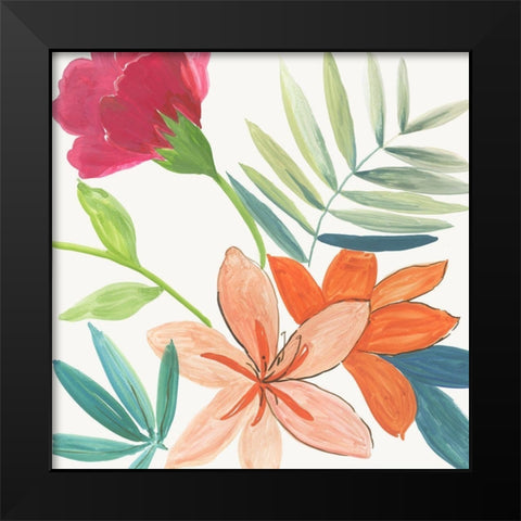 Tropical Florals  Black Modern Wood Framed Art Print by Wilson, Aimee