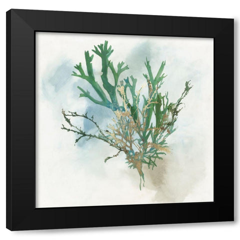 Green Coral I  Black Modern Wood Framed Art Print by Wilson, Aimee