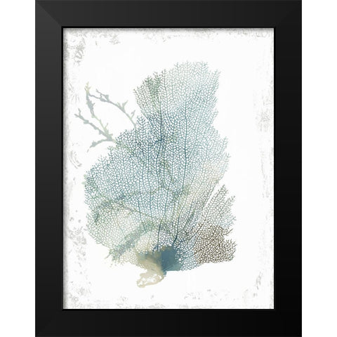 Teal Delicate Coral II  Black Modern Wood Framed Art Print by Wilson, Aimee