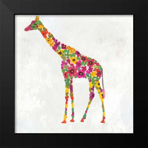 Blooming Giraffe I Black Modern Wood Framed Art Print by Wilson, Aimee