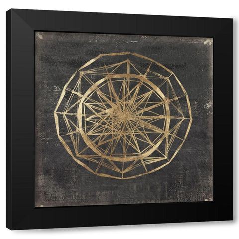 Golden Wheel II  Black Modern Wood Framed Art Print with Double Matting by Wilson, Aimee
