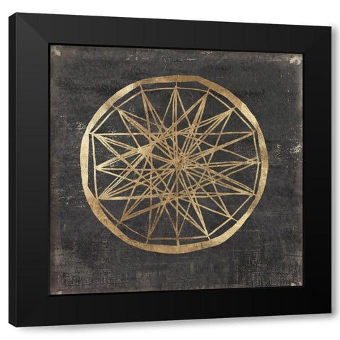 Golden Wheel III  Black Modern Wood Framed Art Print with Double Matting by Wilson, Aimee