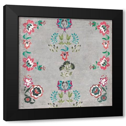 Helen Floral Black Modern Wood Framed Art Print with Double Matting by Wilson, Aimee