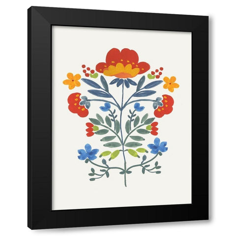Red Roostery Flower Black Modern Wood Framed Art Print with Double Matting by Wilson, Aimee