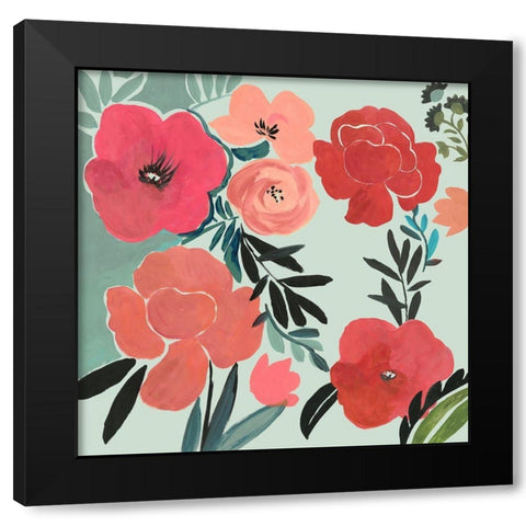 French Floral Black Modern Wood Framed Art Print by Wilson, Aimee