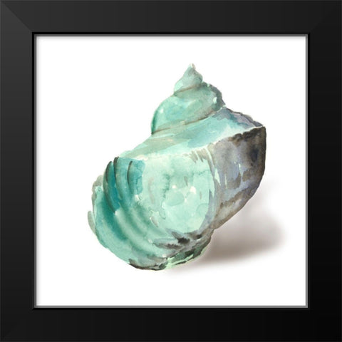 Shell in Mint  Black Modern Wood Framed Art Print by Wilson, Aimee