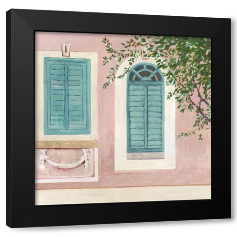 Arch Blue Window  Black Modern Wood Framed Art Print with Double Matting by Wilson, Aimee