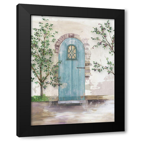 Arch Door with Olive Tree Black Modern Wood Framed Art Print with Double Matting by Wilson, Aimee