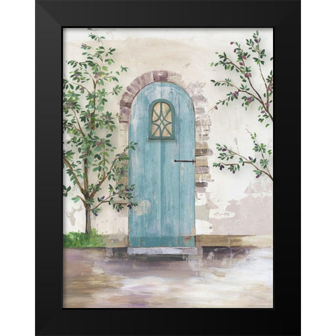 Arch Door with Olive Tree Black Modern Wood Framed Art Print by Wilson, Aimee