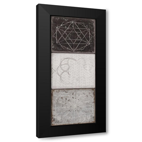 Black Tiles I Black Modern Wood Framed Art Print with Double Matting by Wilson, Aimee