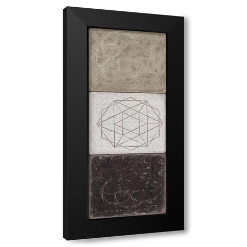 Black Tiles II Black Modern Wood Framed Art Print with Double Matting by Wilson, Aimee