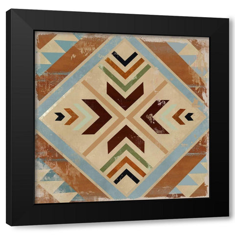Navajo Tile II  Black Modern Wood Framed Art Print by Wilson, Aimee