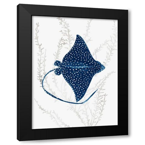 Blue Stingray I  Black Modern Wood Framed Art Print with Double Matting by Wilson, Aimee