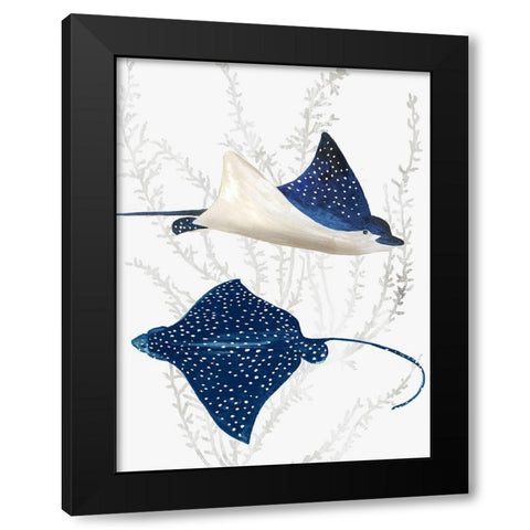 Blue Stingray II Black Modern Wood Framed Art Print with Double Matting by Wilson, Aimee